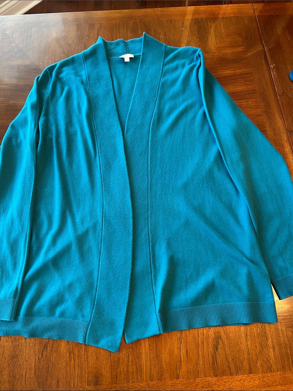 Talbots Teal Open-Front Women's Cardigan